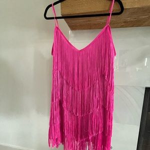 Hot Pink Fringe Dress